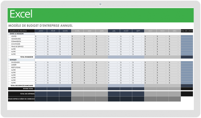 BUDGET D'ENTREPRISE ANNUEL