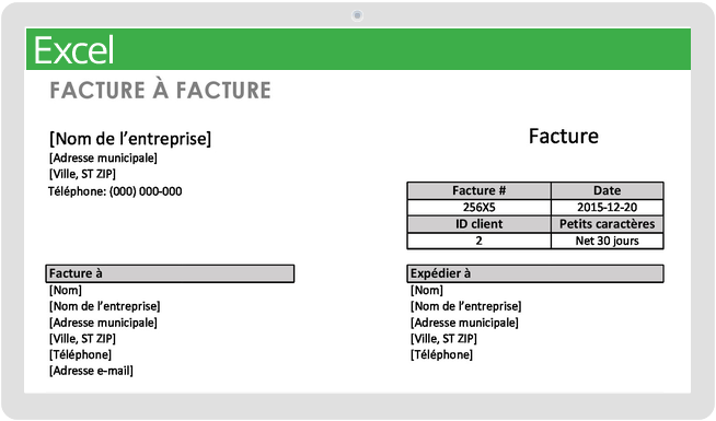 Modèle de facture à facture