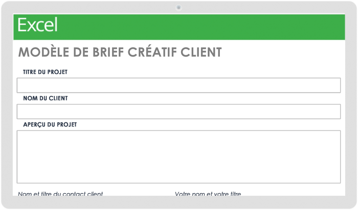 Modèle de brief créatif client