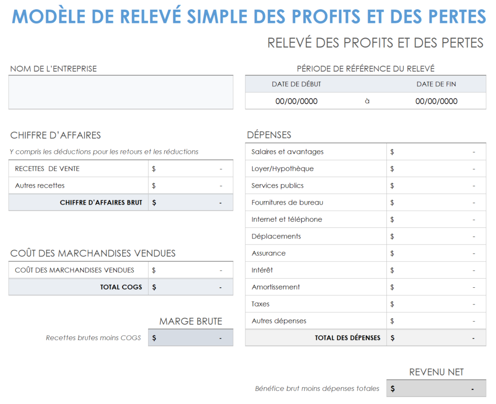 COMPTE DE RÉSULTAT SIMPLE